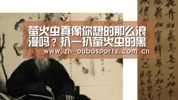 萤火虫真像你想的那么浪漫吗?扒一扒萤火虫的黑历史“欧博官方平台”(图3) 欧博新春活动